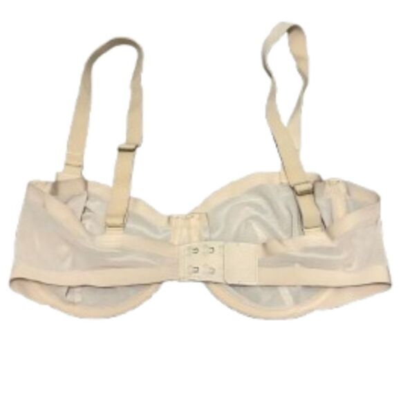 CUUP The Balconette Mesh Bra‎ Sheer Nude Minimalist Capsule Lingerie Size 34E - Picture 2 of 4